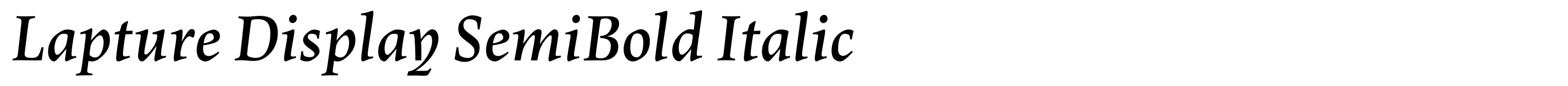 Lapture Display SemiBold Italic